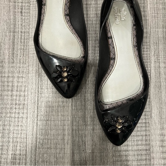 Melissa + Jason Wu Black Jelly Pointed Toe Trippy Ballet Flats - Picture 5 of 7